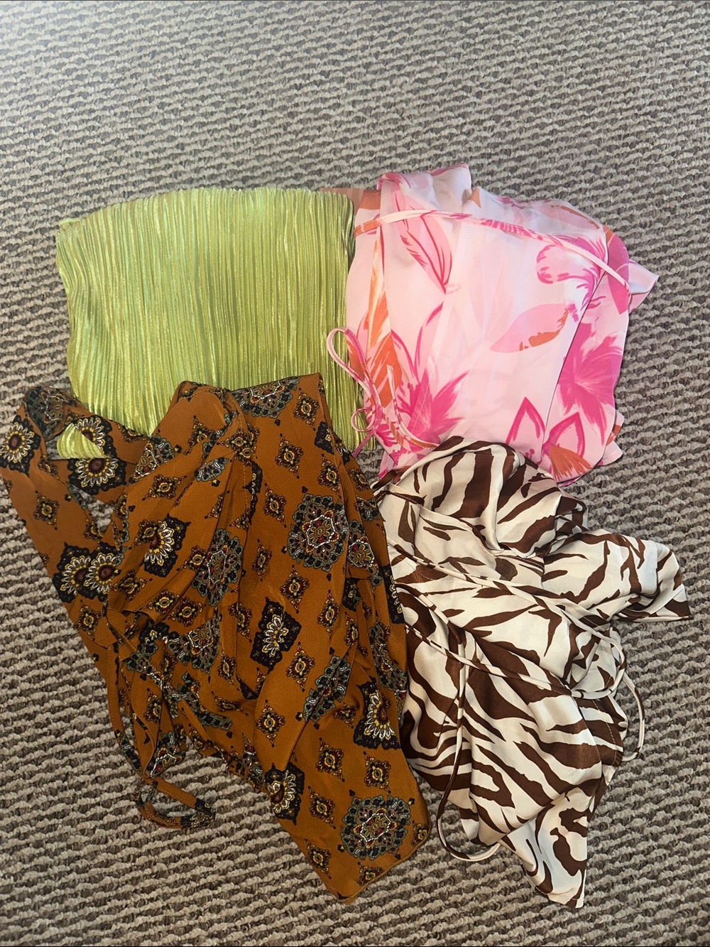 SHEIN Pink Floral & Green Metallic Maxi Dress Lot